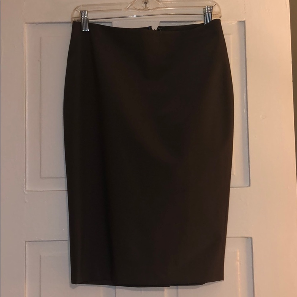 Loft Brown pinstripe pencil skirt
